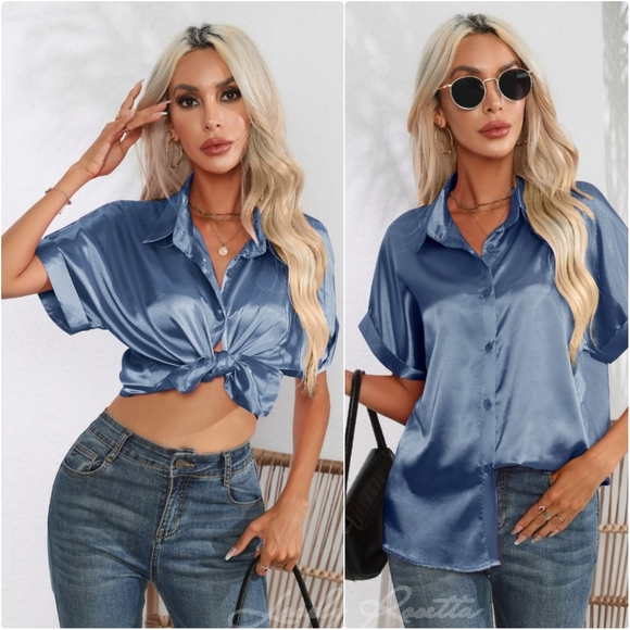 Classic Collared Neck Short Sleeve Shirt - Picture 7 of 11